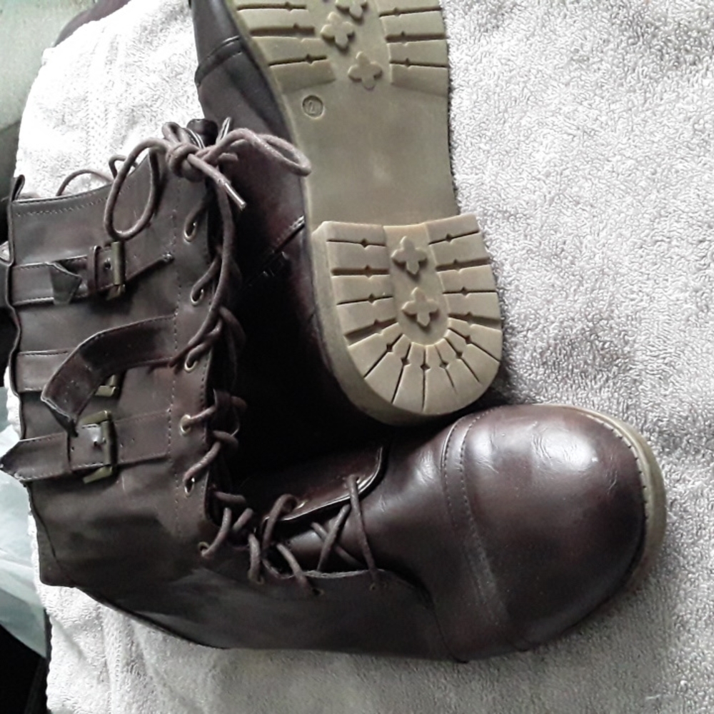 Combat style lace up boots